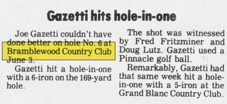 Bramblewood Country Club - Jun 11 1987 Hole-In-One
